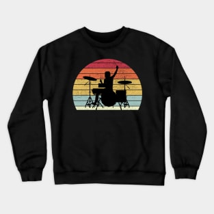 Drummer Shirt Retro Style Drum Player Crewneck Sweatshirt